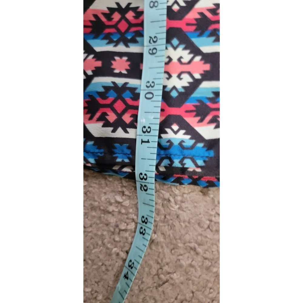 Band Of Gypsies Mini Dress Women's Medium Pink Blue Line Southwestern Sleeveless - Picture 7 of 9